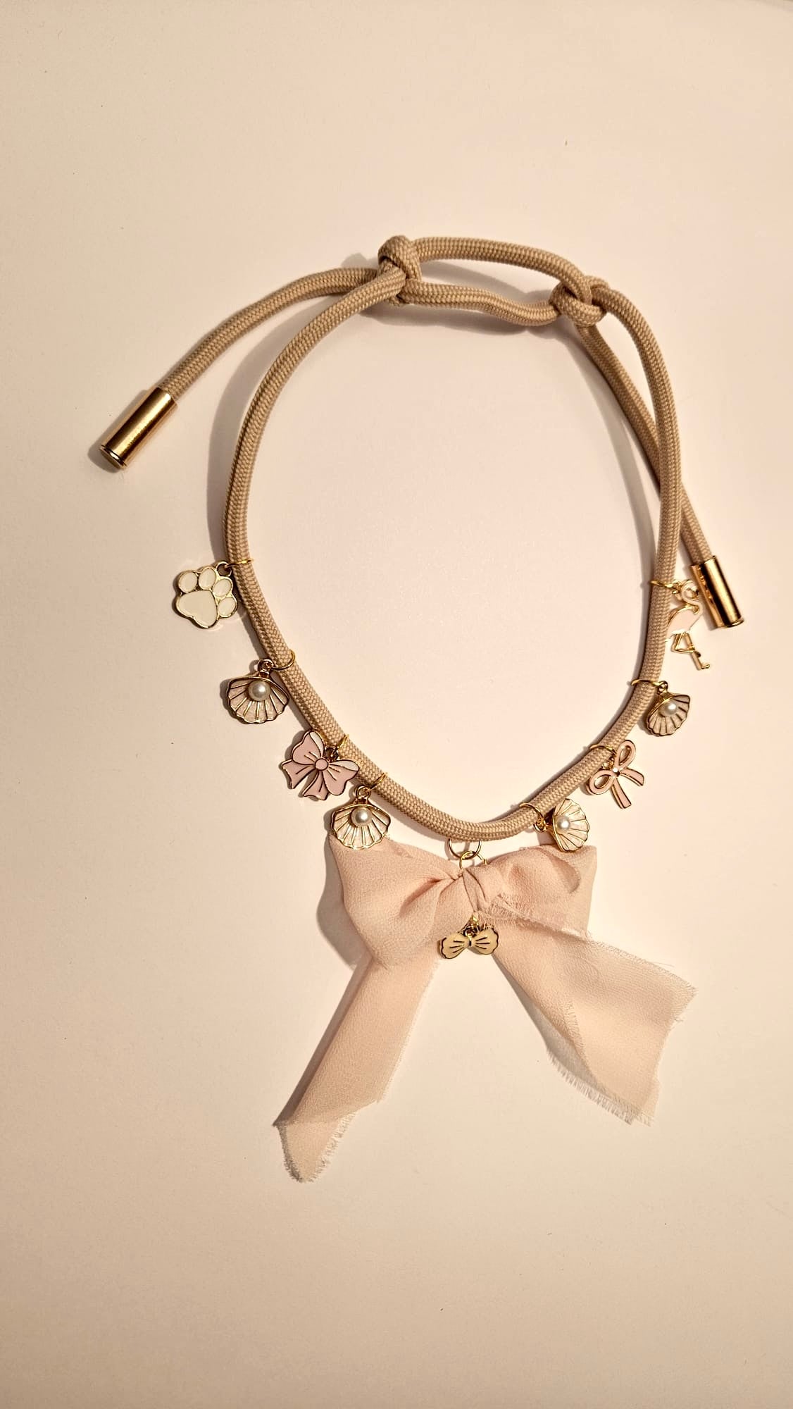 Sweather rope necklace "Bow tie princess"