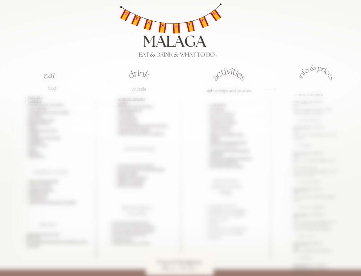Sunny Málaga: non-personalized PDF info sheet for discovering Malaga