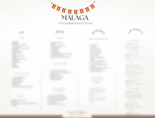 Sunny Málaga: non-personalized PDF info sheet for discovering Malaga