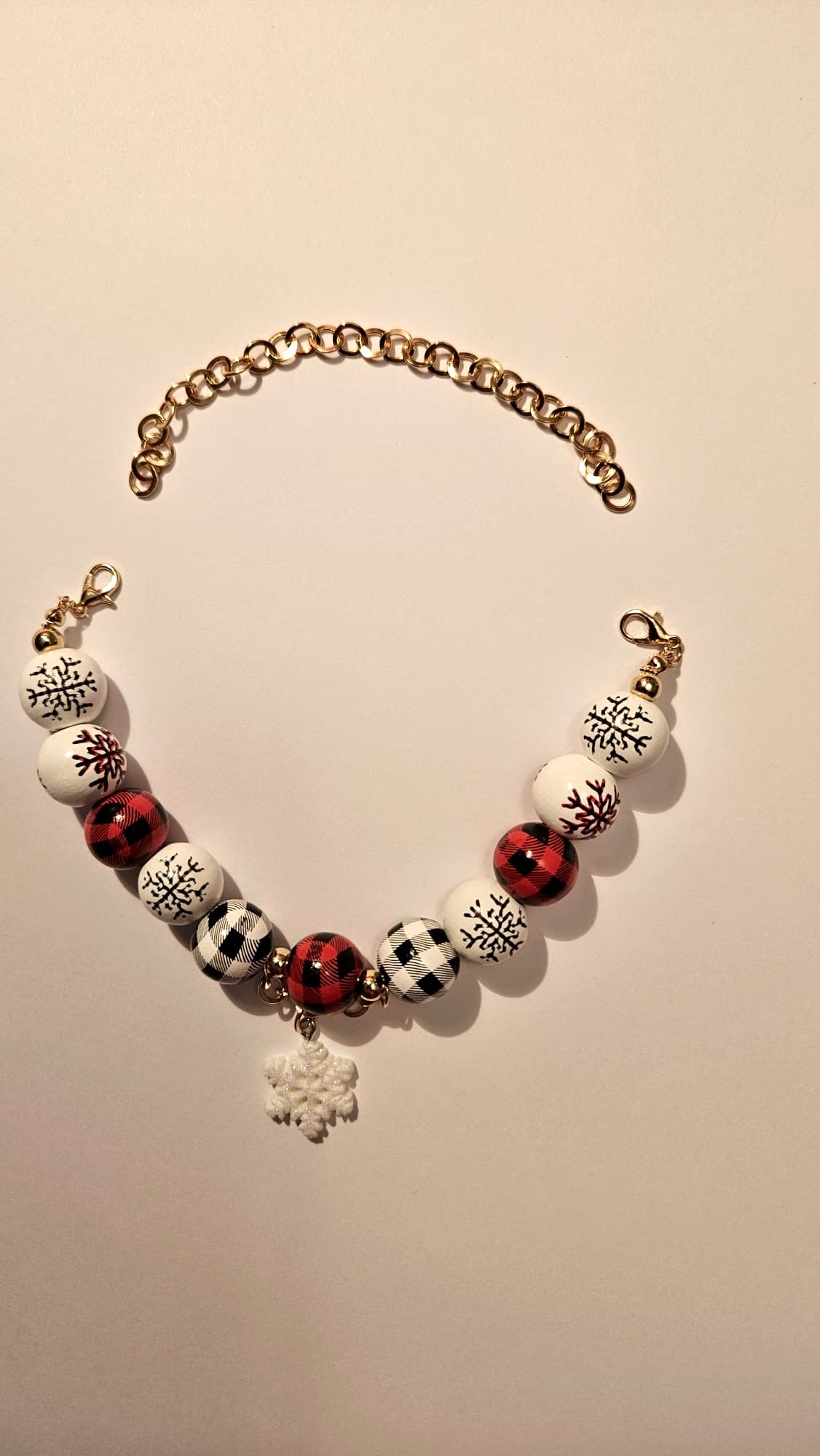 Sweather necklace "Checkered Snowflake"