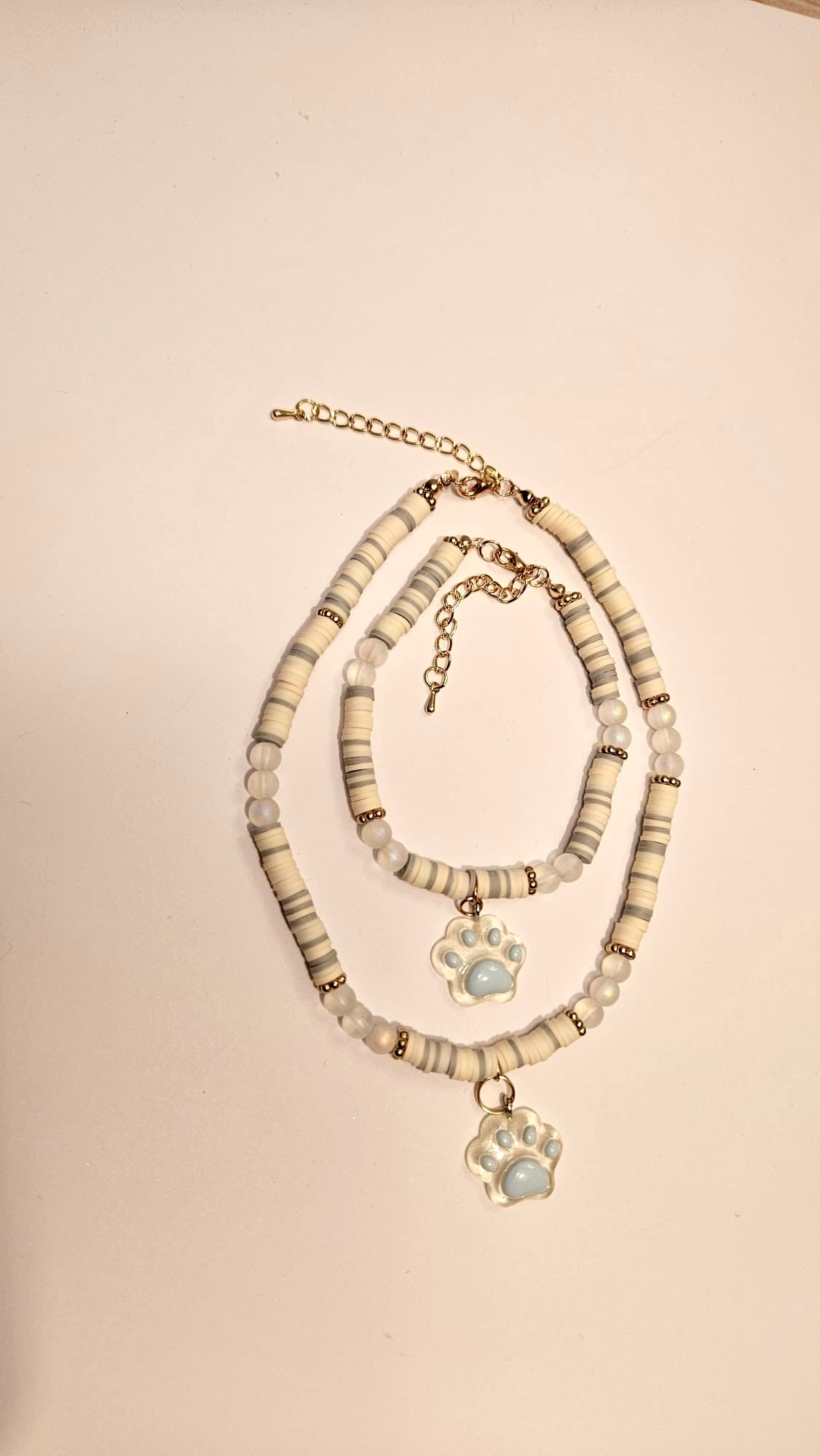 Matching neckalce set for pawrents & pawfriends "Transparency"