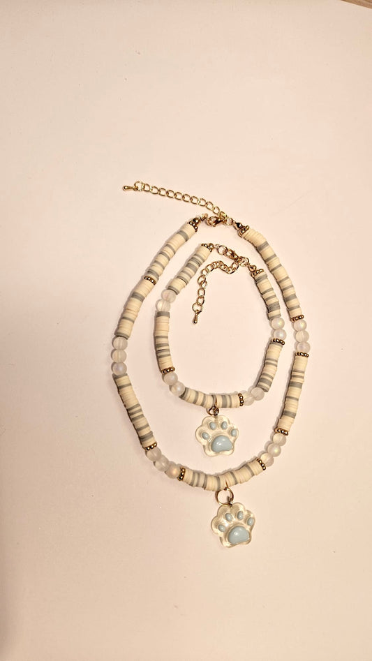 Matching neckalce set for pawrents & pawfriends "Transparency"